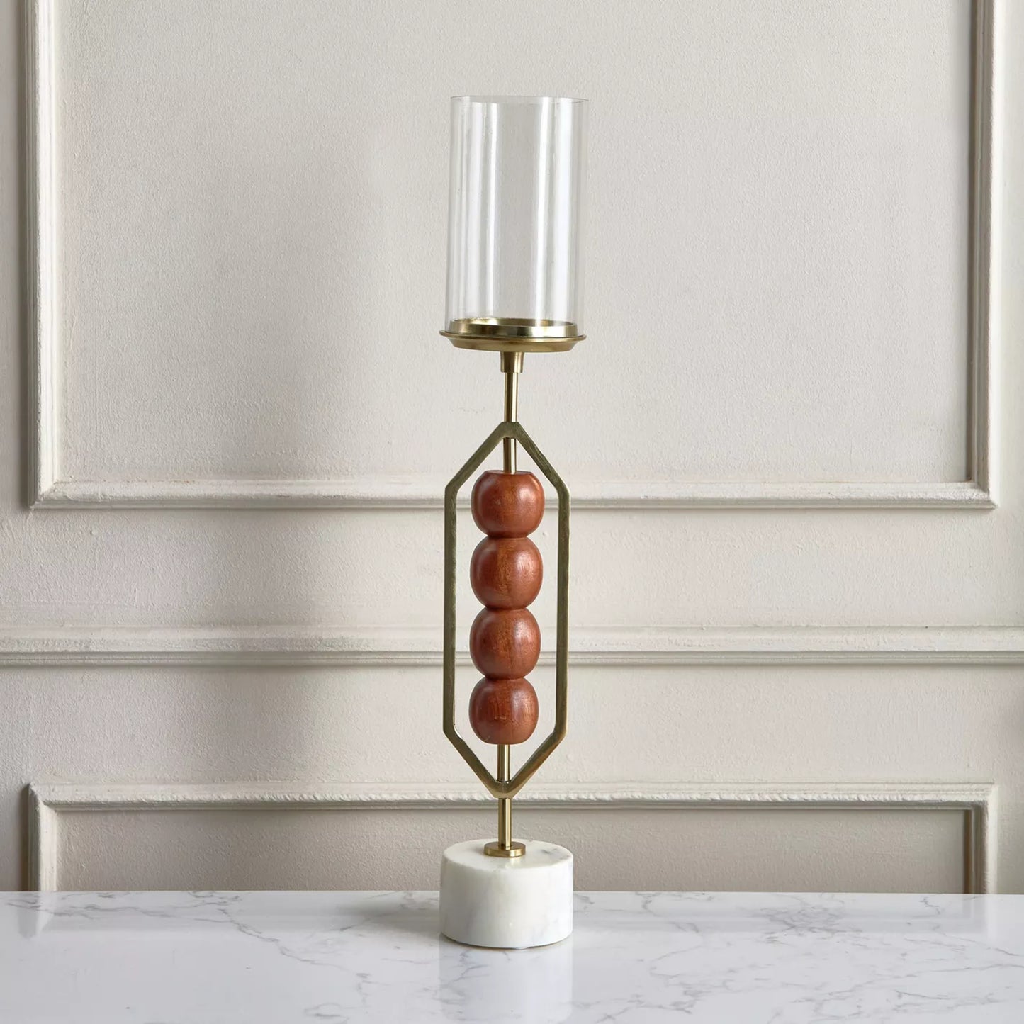 Mid-Century Modern Diamond Pillar Candle Holder