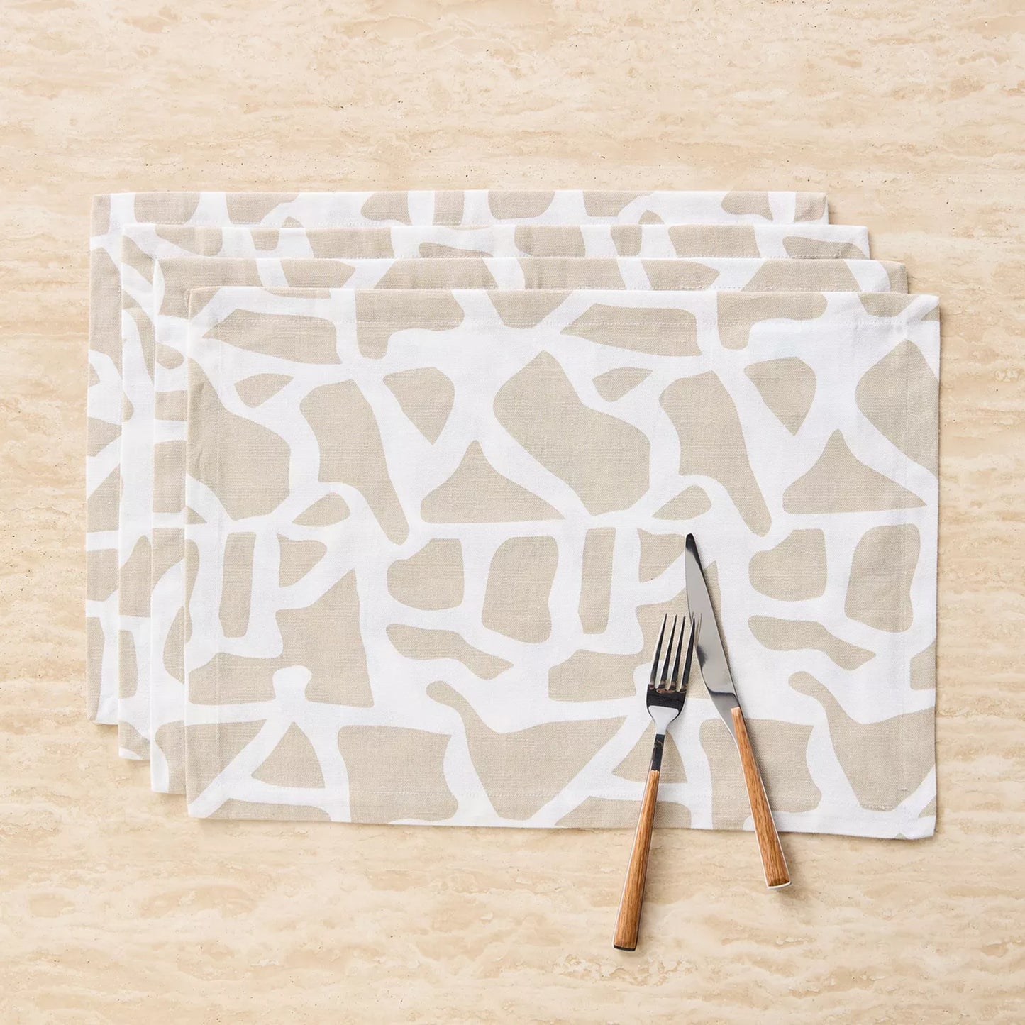 Modern Abstract Giraffe Print Cotton Placemats (Set of 4)
