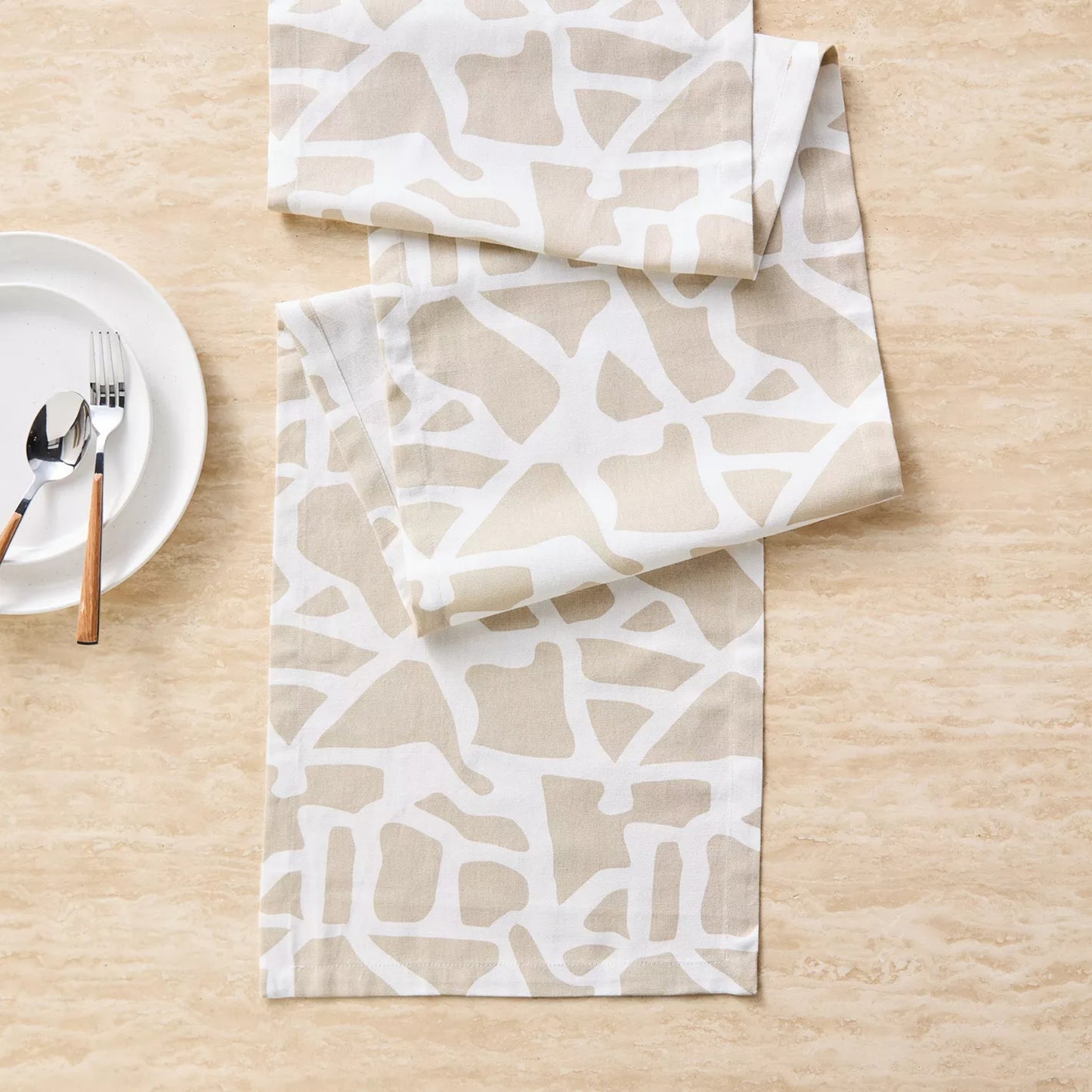 Modern Abstract Giraffe Print Cotton Table Runner