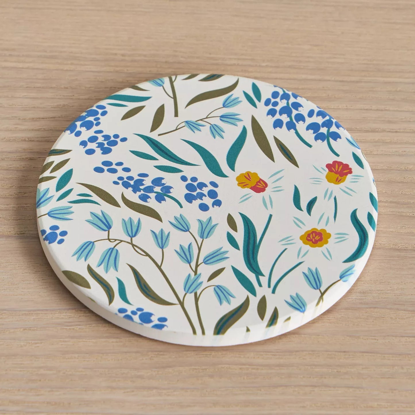 Floral Meadow Round Ceramic Coasters (Set of 4)