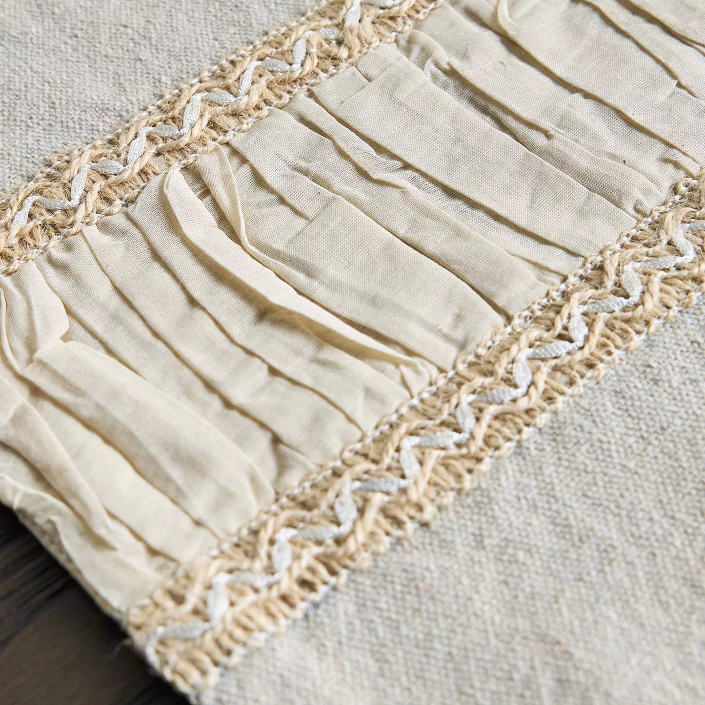Rustic Chic Ruffled Cotton & Lace Placemat (Set of 4)