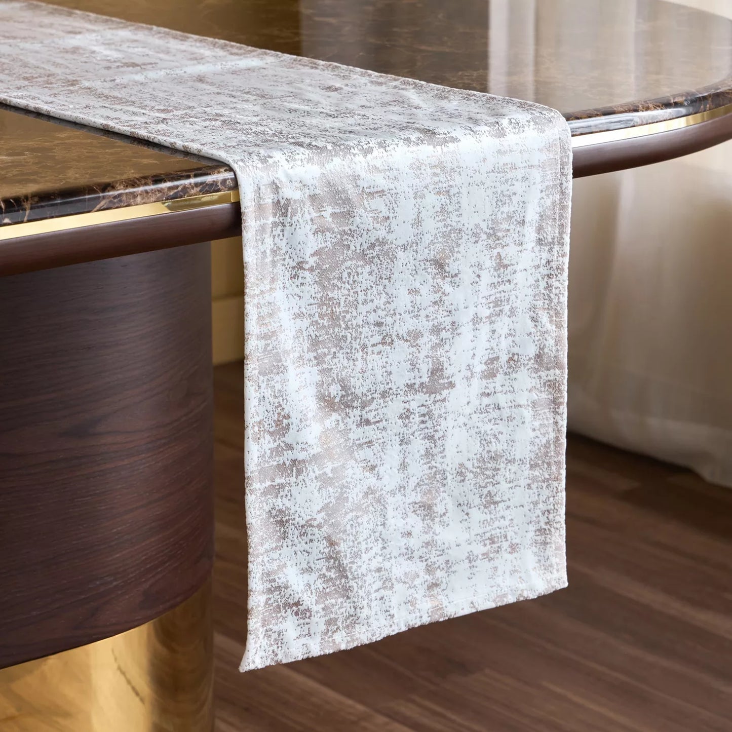 Distressed Gilded Table Runner