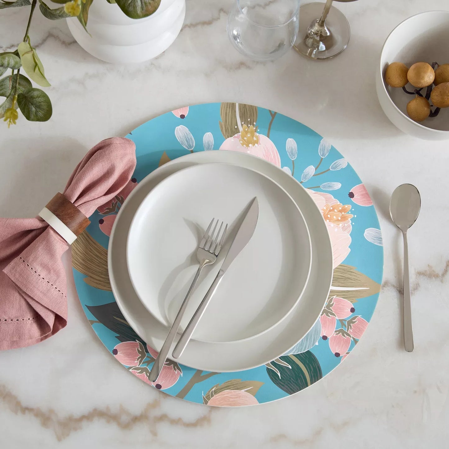 Vibrant Floral Round Placemat (Set of 2)