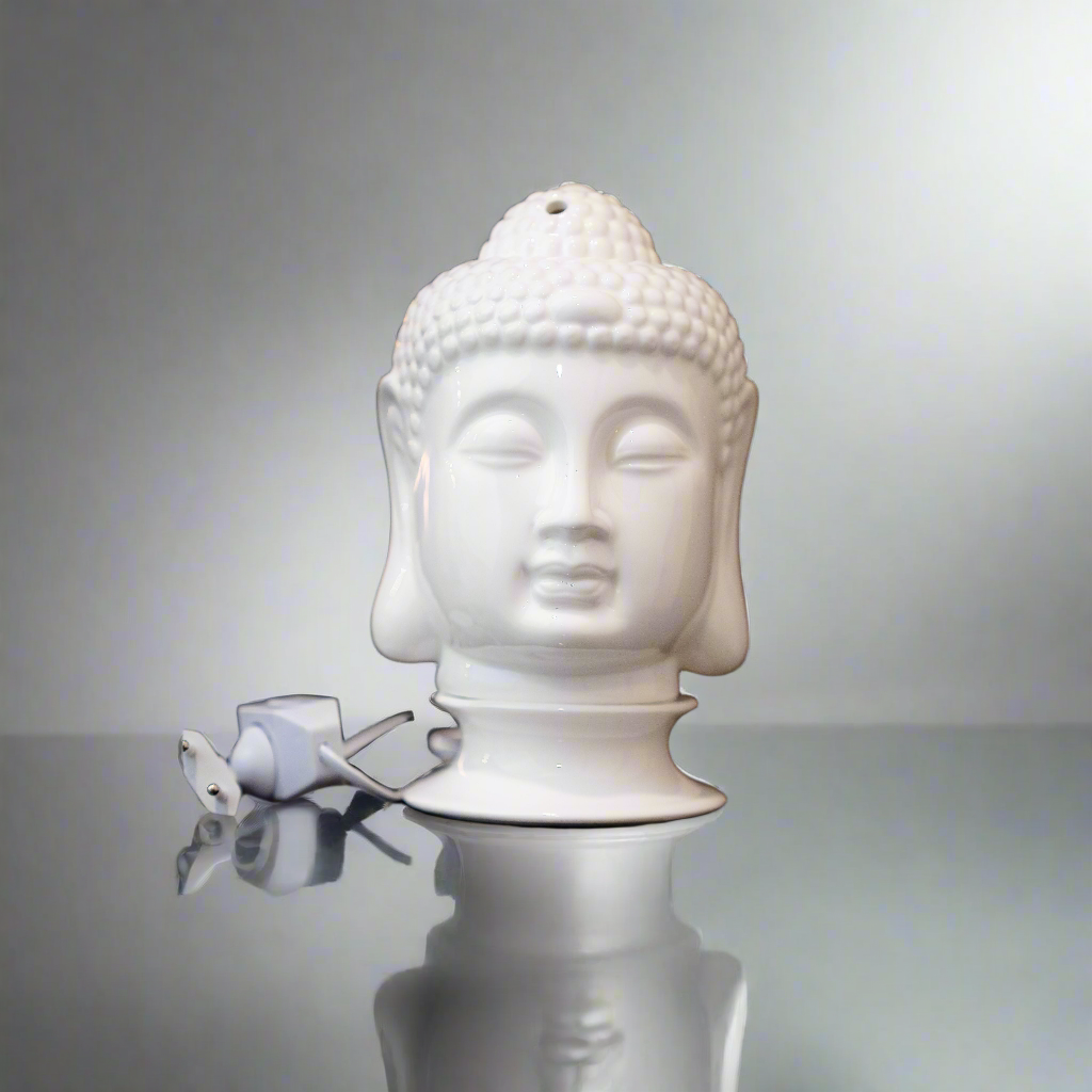 Serene White Ceramic Buddha Head Electric Aroma Diffuser