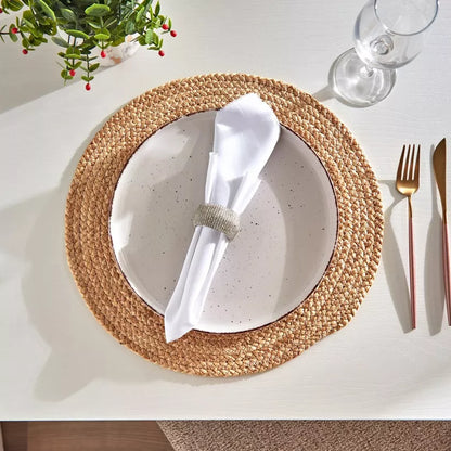 Dazzling Silver Beaded Napkin Rings (Set of 4)
