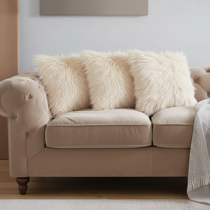 Luxurious Faux Fur Shaggy Throw Pillow with cover - Ultra Soft Comfort