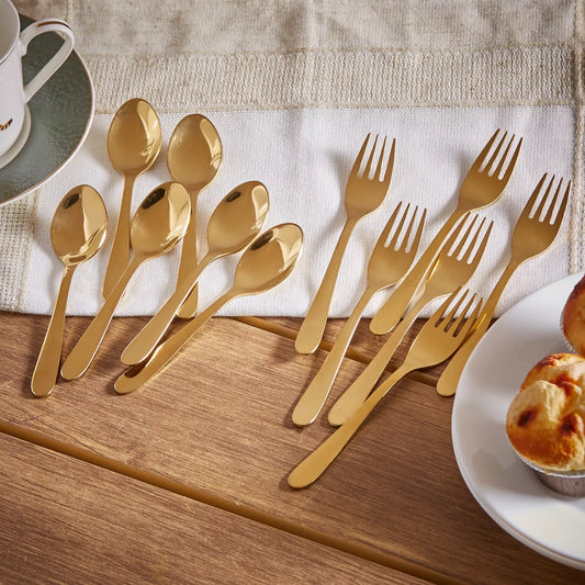Golden Delights -  Dessert & Coffee Cutlery Set (12 piece set)