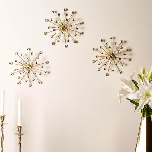 "Stellar Radiance" Crystal Burst Wall Decor Set - Set of 3