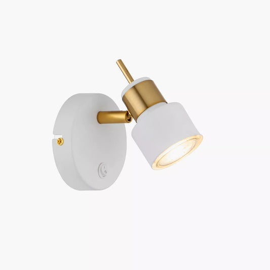 Modern White & Gold Adjustable Metal Wall Spotlight