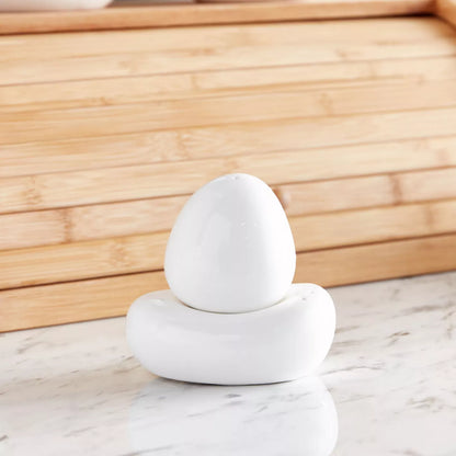 Modern Porcelain Egg-Shaped Salt and Pepper Shaker Set