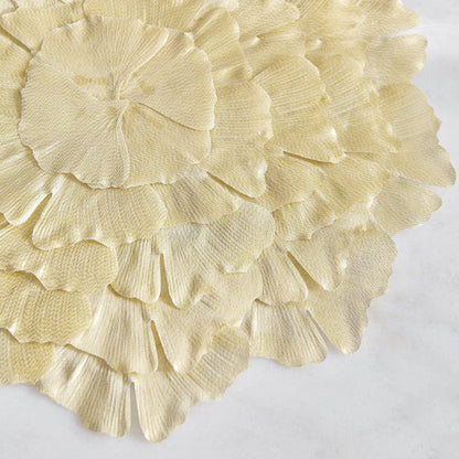 Elegant Textured Petal Design Placemat in Light Cream (Set of 2)