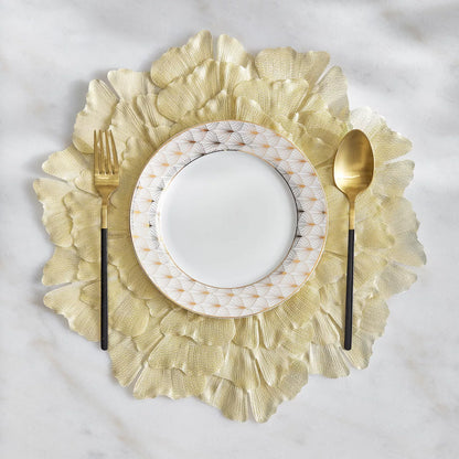 Elegant Textured Petal Design Placemat in Light Cream (Set of 2)