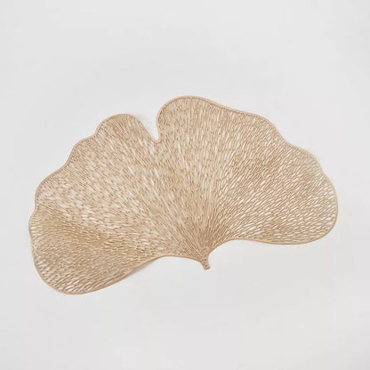 Ginkgo Leaf Filigree Metallic Premium Placemat - Elegant Table Decor (Set of 2)