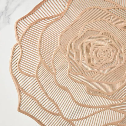 Elegant Rose Bloom Metallic Placemat - Artistic Table Statement (Set of 2)