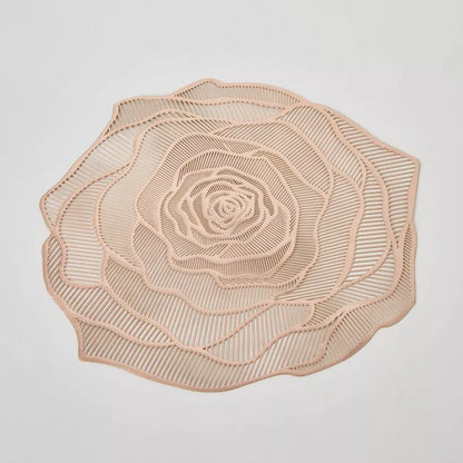 Elegant Rose Bloom Metallic Placemat - Artistic Table Statement (Set of 2)