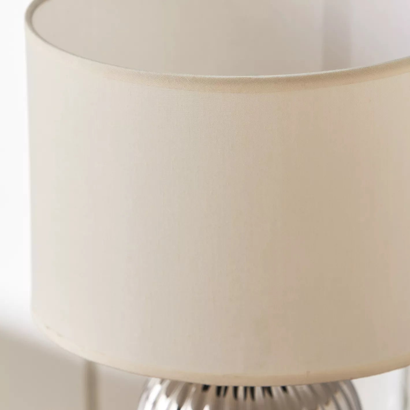 Modern Hammered Silver Ceramic Table Lamp with White Shade