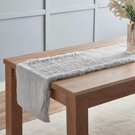 Sumptuous Faux Fur Table Runner - Grey