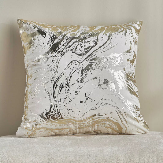 Modern Metallic Marble Decorative Cushion Cover