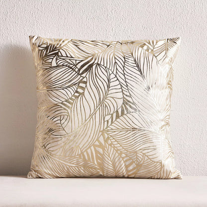 Lush Gold Leaf Foil Print Cushion Cover