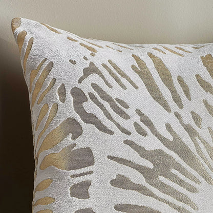Abstract Gold and Grey Burst Pattern Decorative Cushion Cover