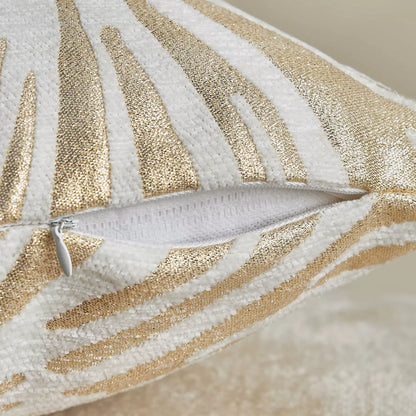 Abstract Gold and Grey Burst Pattern Decorative Cushion Cover