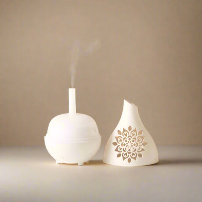 Zen Serenity Teardrop Diffuser – Ultrasonic Aroma Diffuser with Mandala Design & Ambient Light - 100 ml