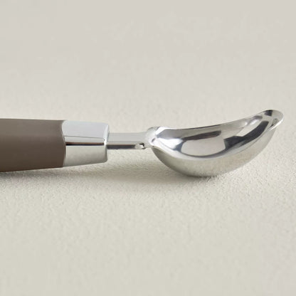 Premium Stainless Steel Ice Cream Scoop with Ergonomic Brown Handle