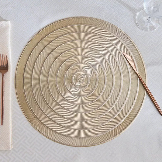 Luxe Gold Embossed Round Placemat (Set of 2)