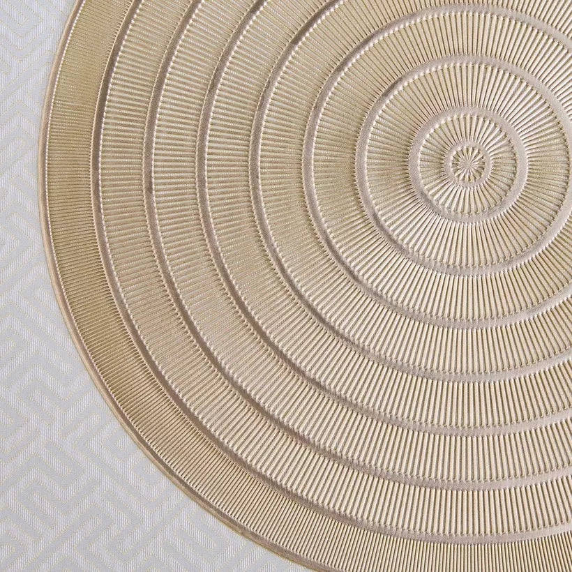 Luxe Gold Embossed Round Placemat (Set of 2)