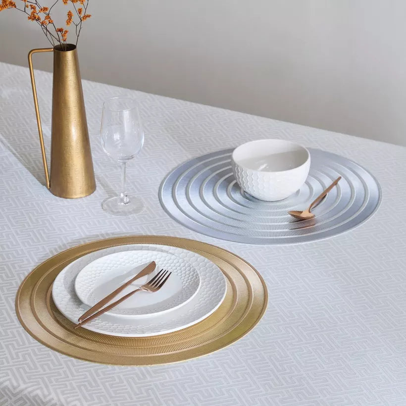Luxe Gold Embossed Round Placemat (Set of 2)