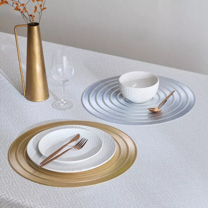 Luxe Gold Embossed Round Placemat (Set of 2)