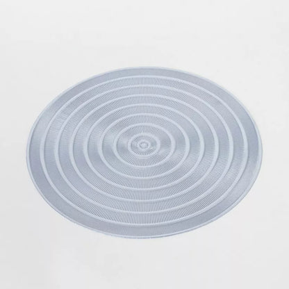 Chic Concentric Ring Silver Premium Placemat - Modern Dining Elegance (Set of 2)