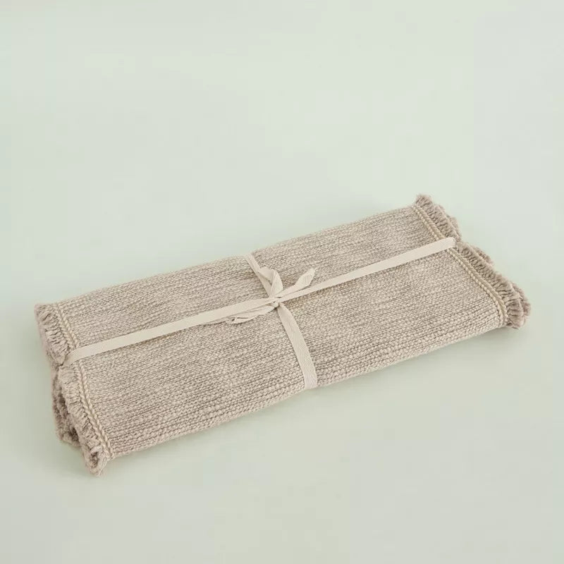 Rustic Chic: Natural Woven Table Runner with Fringed Edges (40X180)