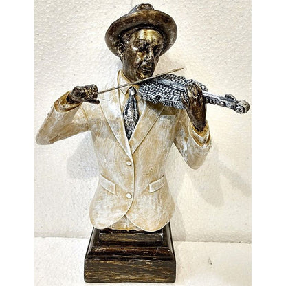 Melodic Muse: Vintage-Style Violin Player Bust
