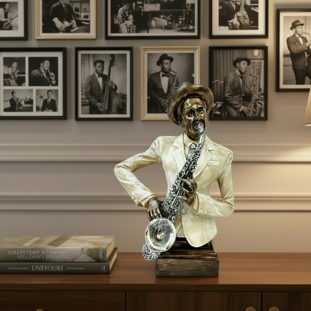 Soulful Sax: Vintage-Style Musician Sculpture