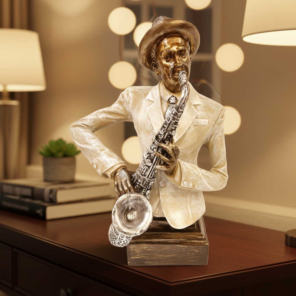 Soulful Sax: Vintage-Style Musician Sculpture