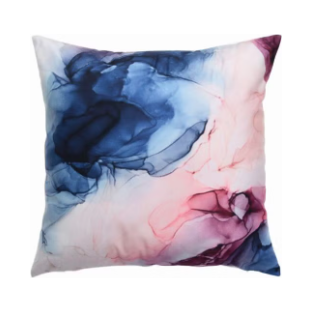 Fluid Artistry: Abstract Blue, Pink & Purple Cushion Cover