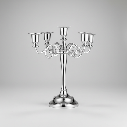 Silver Serenity: Classic 5-Arm Candelabra