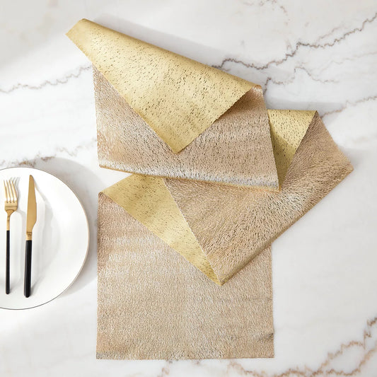 Luxurious Gold Textured Table Runner – Elegant Metallic Weave for Modern Dining