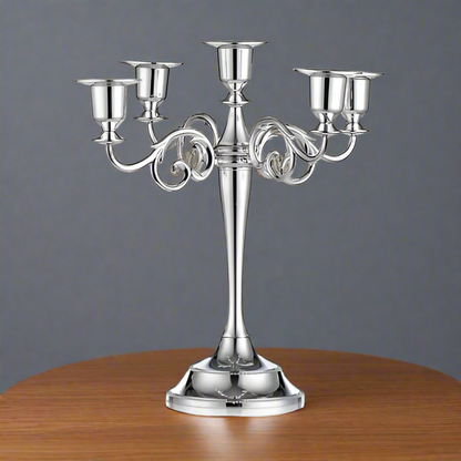 Silver Serenity: Classic 5-Arm Candelabra
