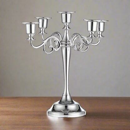 Silver Serenity: Classic 5-Arm Candelabra