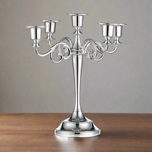Silver Serenity: Classic 5-Arm Candelabra