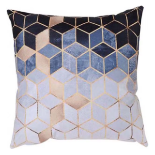 Opulent Cubism: Modern Geometric Gradient Cushion Cover