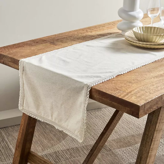 "Lace Whisper" Cotton Table Runner