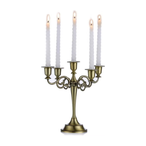 Vintage Grandeur: Antique Bronze Five-Arm Candelabra