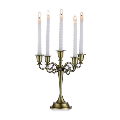 Vintage Grandeur: Antique Bronze Five-Arm Candelabra