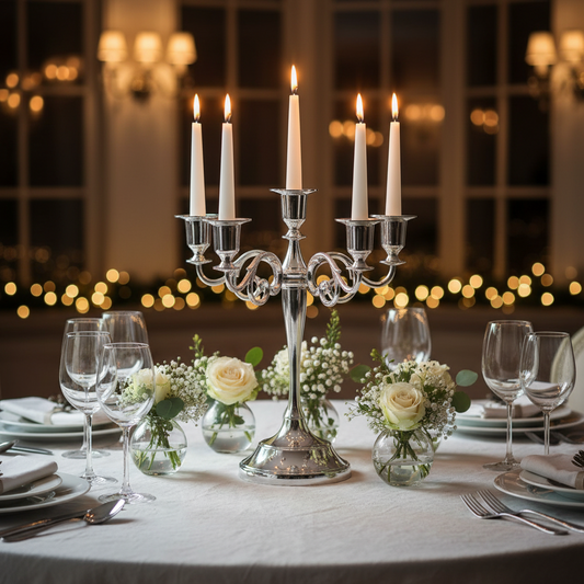 Silver Serenity: Classic 5-Arm Candelabra