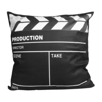 Action! Movie Clapperboard Design Cushion Cover
