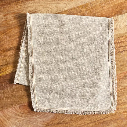 Rustic Chic: Natural Woven Table Runner with Fringed Edges (40X180)