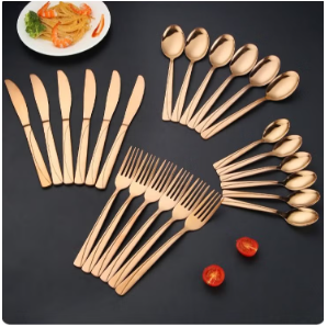 Luxurious 24-Piece Stainless Steel Cutlery Set in Elegant Wooden Gift Box
